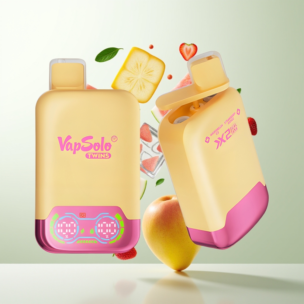Vapsolo Twins 20000 Puffs 40ml 50mg Type-C Pastèque Glacée & Mangue Fraise