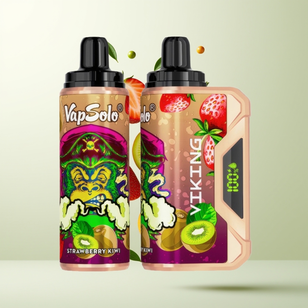 VapSolo VIKING 12000 Puffs 22ml Fraise Kiwi Type-C Affichage LED