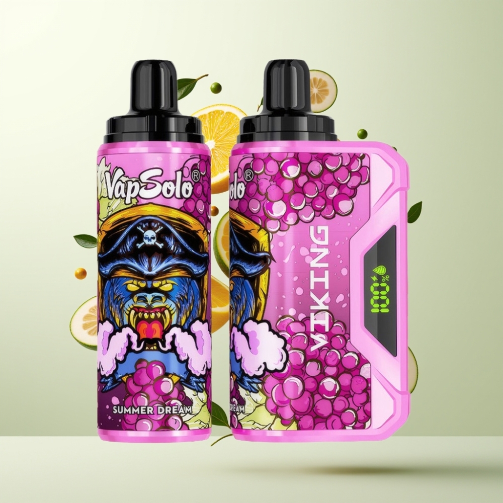 VapSolo VIKING 12000 Puffs 22ml Rêve d'Été Type-C Affichage LED