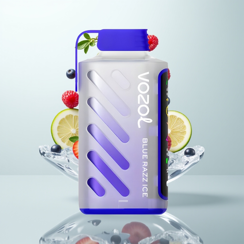 VOZOL Gear Power 20000 Puffs Écran Complet Double Mesh 20mL 5% Bleu Razz Glace