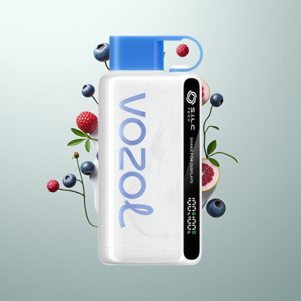 VOZOL STAR 9000/12000 Vape Jetable Orage Myrtille avec Affichage Secouable, TECH S.i.L.C, Protection Embout, Charge 30% Plus Rapide