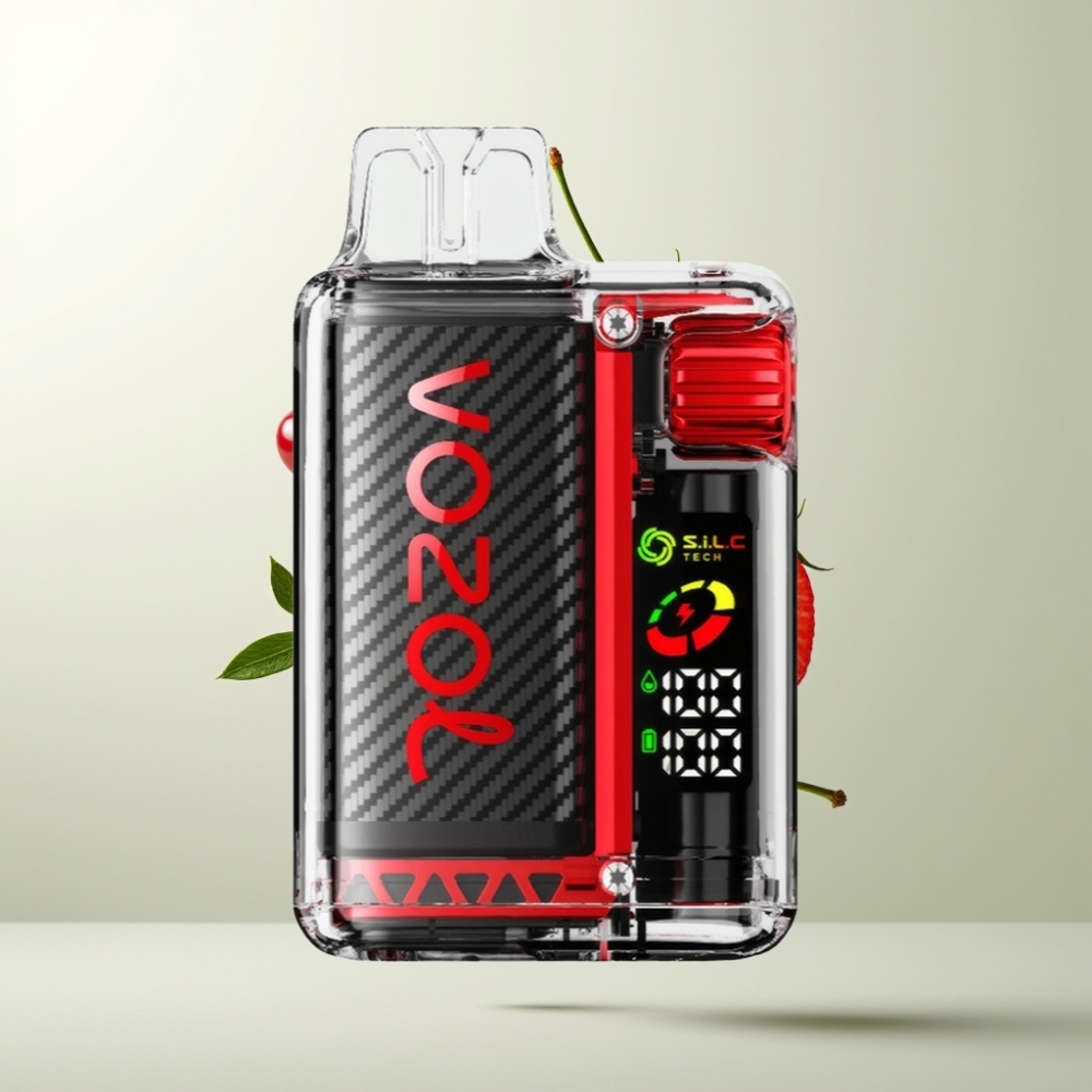 VOZOL Vista 20000 Puffs Batterie Rechargeable 650mAh 2% OLED Écran Fraise Framboise Cerise