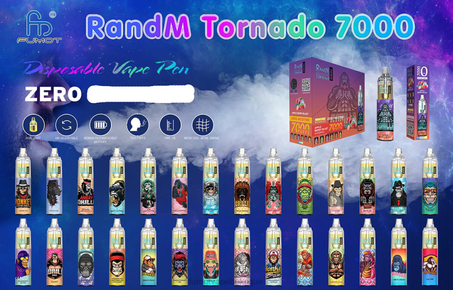 Fumot Tornado Stylo vape jetable 7000 0% - 14 ml (1 pièce) 62HZ549 myrtille cerise canneberge Fumot vape online shop